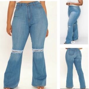 Women’s Slit Knee Jeans